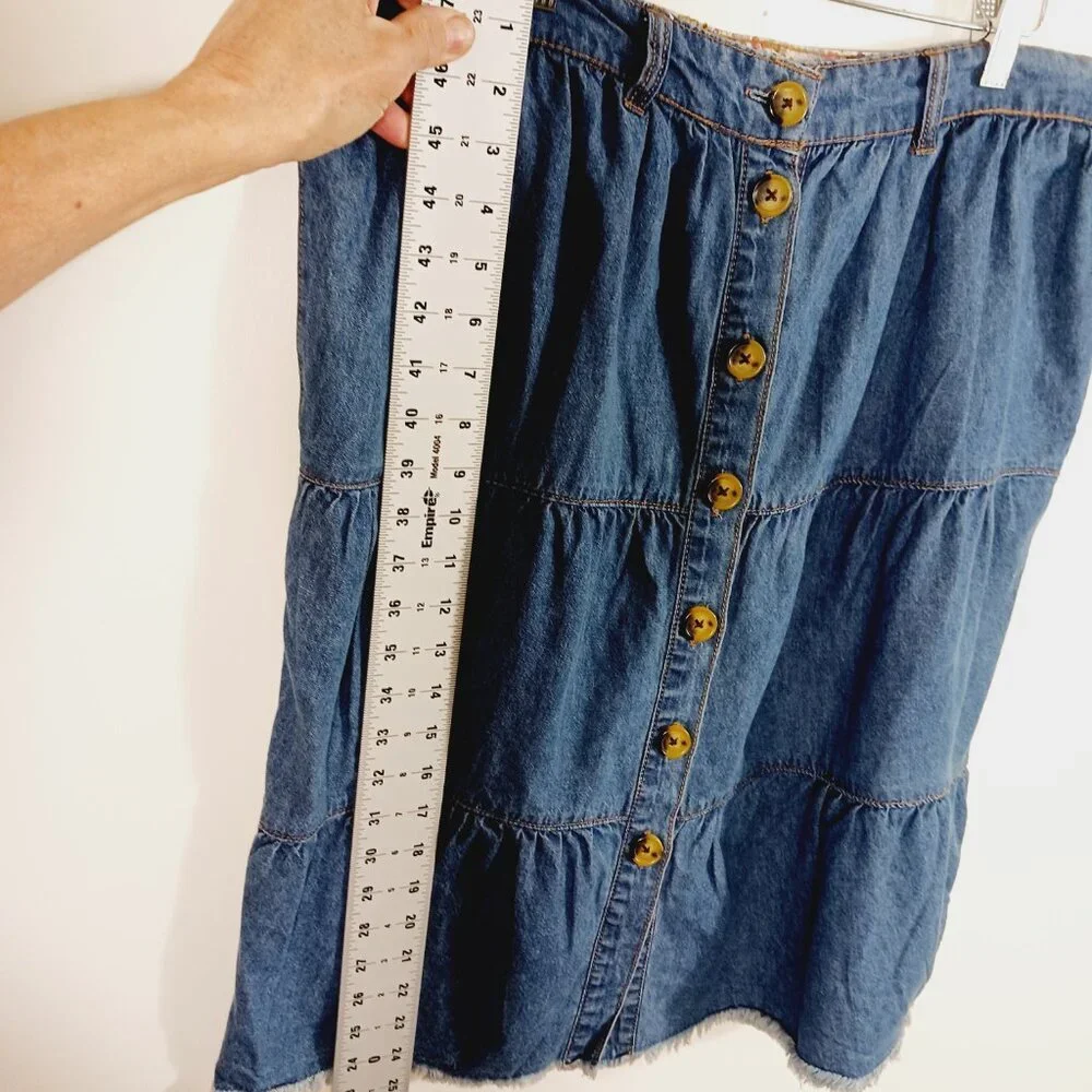 Westbound, NWT, Button Front Denim Tiered Skirt, Size PL, Country, Western - Picture 12 of 15
